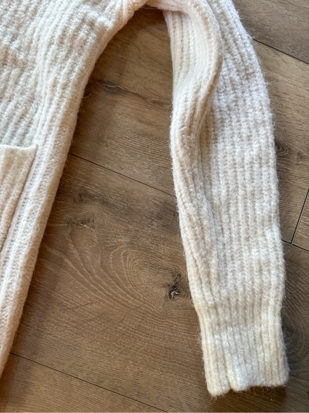 GAP Cream Hooded Ribbed Open-Front Cardigan - Picture 8 of 10